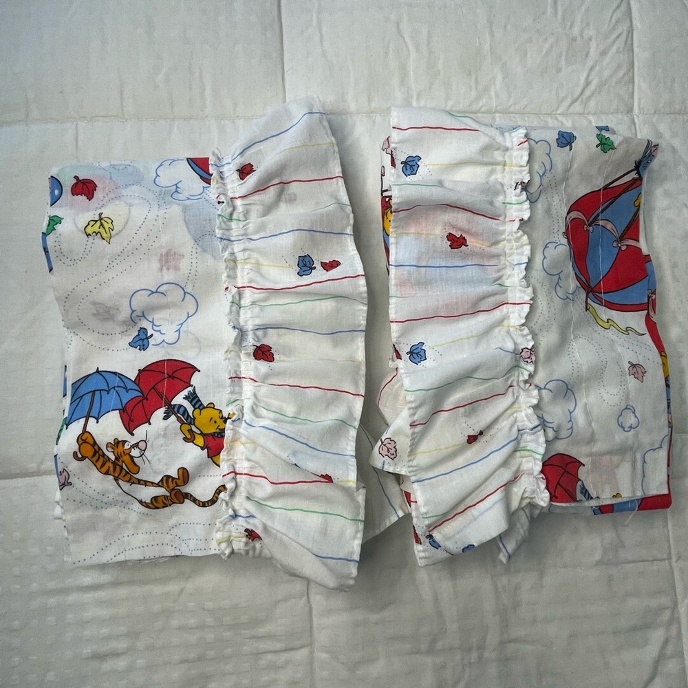 Vintage Winnie the Pooh Priscilla Curtain Panels “The Blustery Day” 49”X62” - Picture 13 of 13